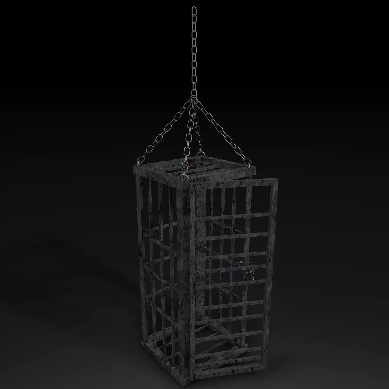 Dungeon Hanging Cage Low-poly 3D model_0