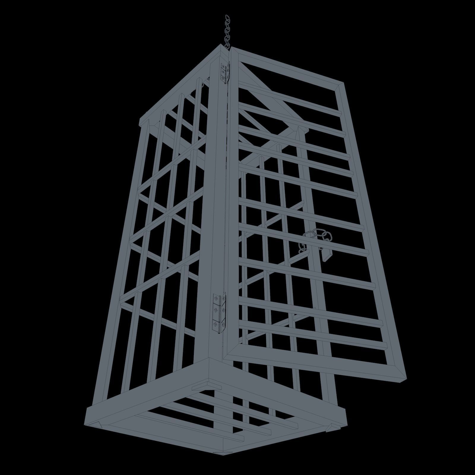 Dungeon Hanging Cage Low-poly 3D model_12