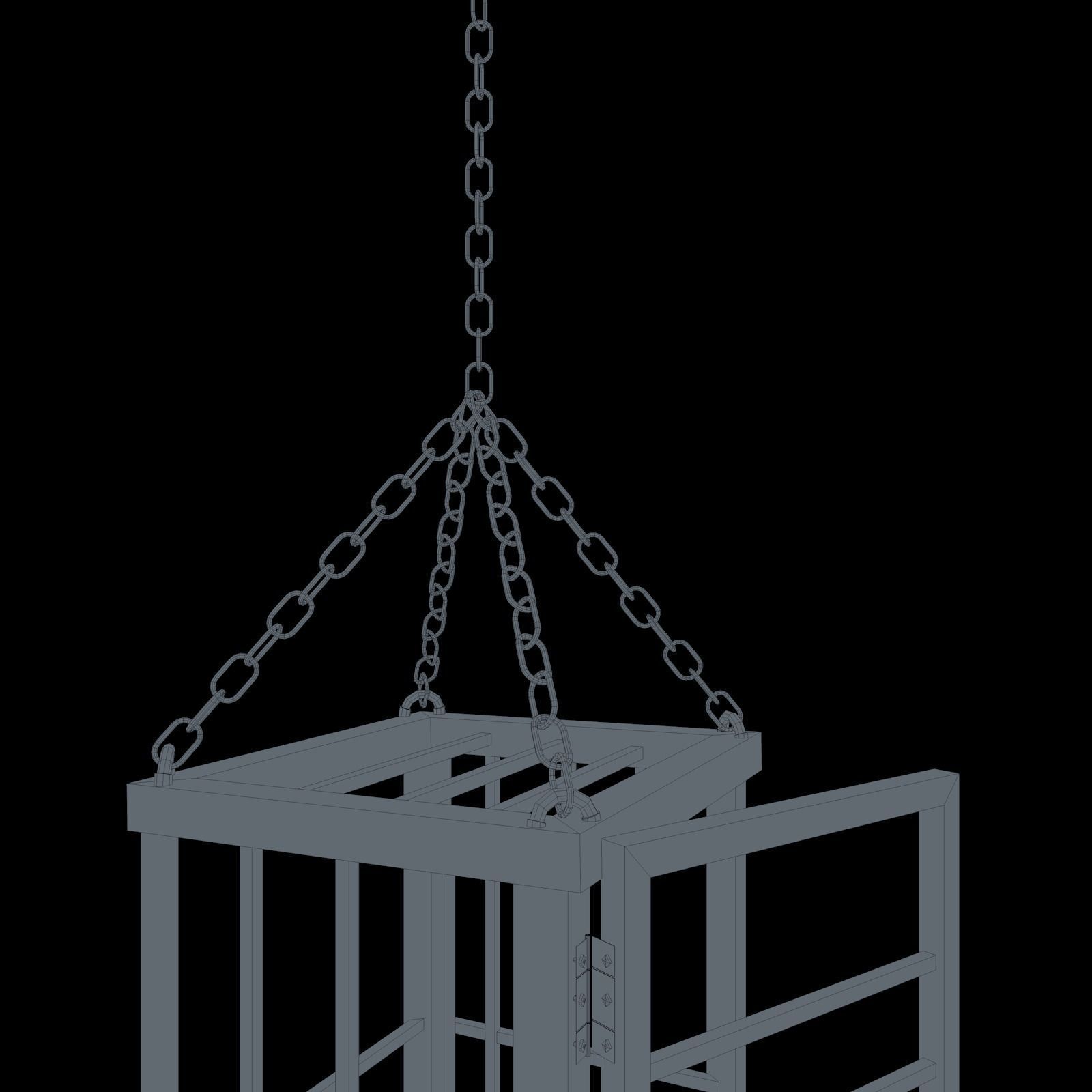Dungeon Hanging Cage Low-poly 3D model_9