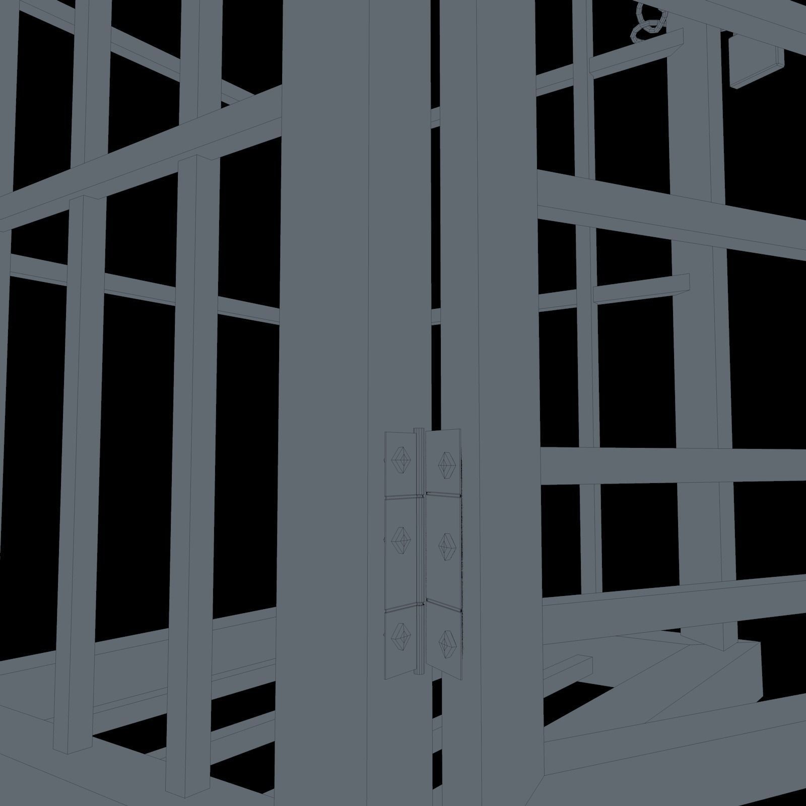 Dungeon Hanging Cage Low-poly 3D model_13