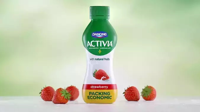 Milk Bottle and Strawberry