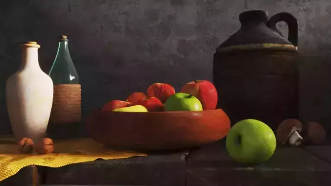 Still life photo set  Low-poly 3D model