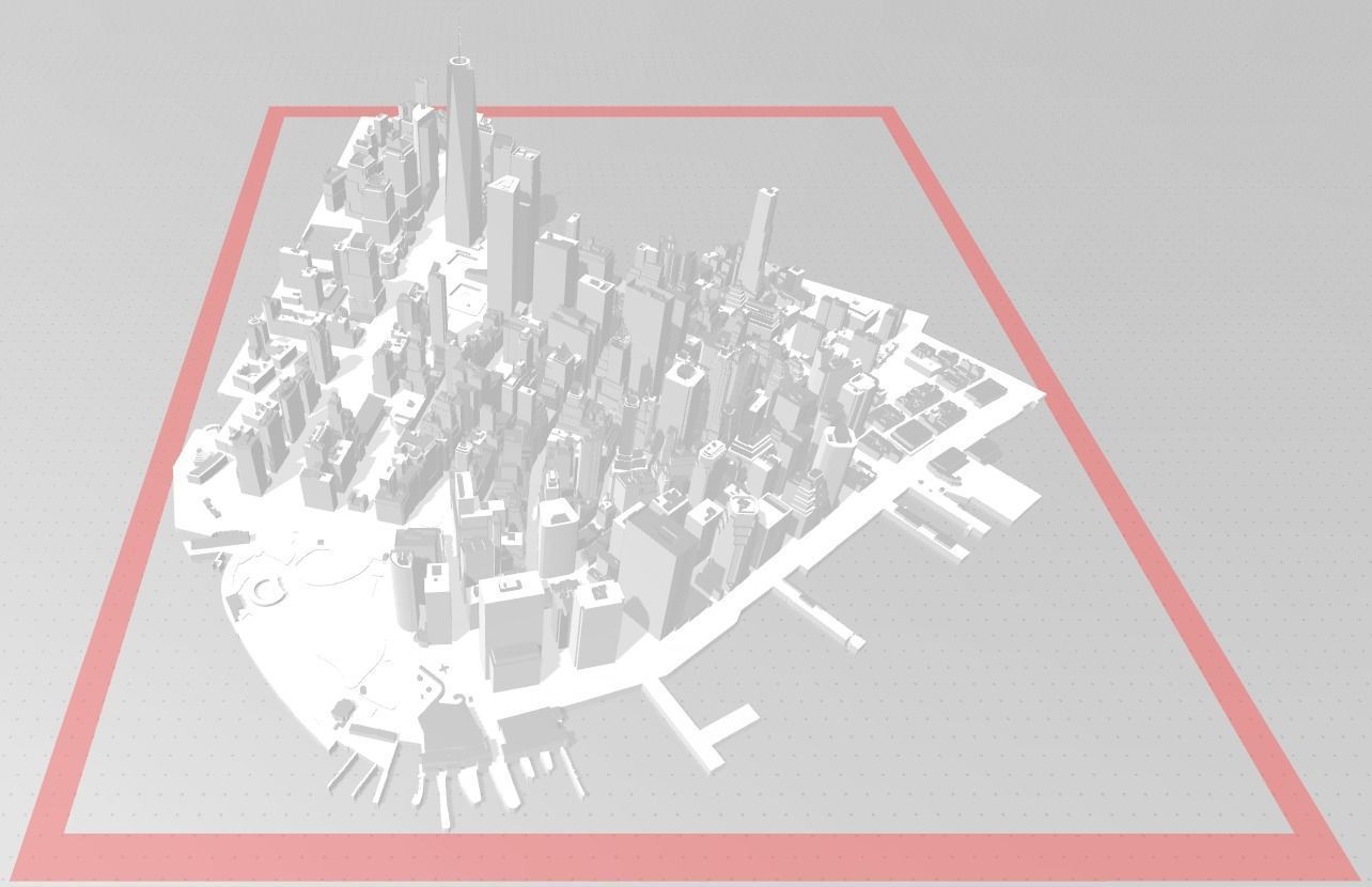 Lower Manhattan NYC 3D print part and Empire State Building 3D print model_2
