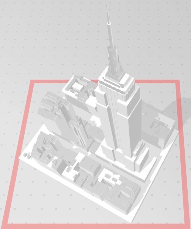 Lower Manhattan NYC 3D print part and Empire State Building 3D print model_3