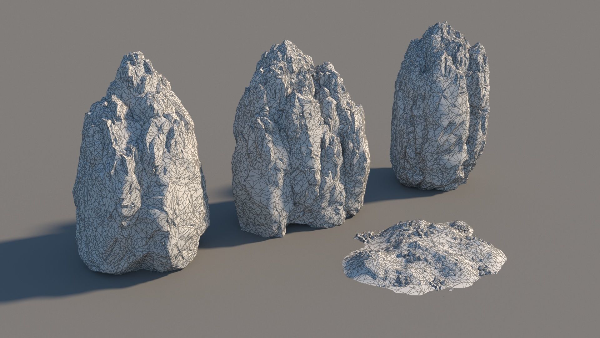 Rock islands Low-poly 3D model_3