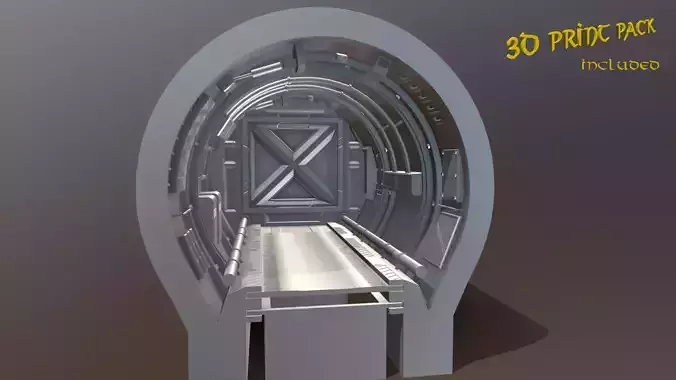Sci-Fi Corridor Pack Low-poly 3D model