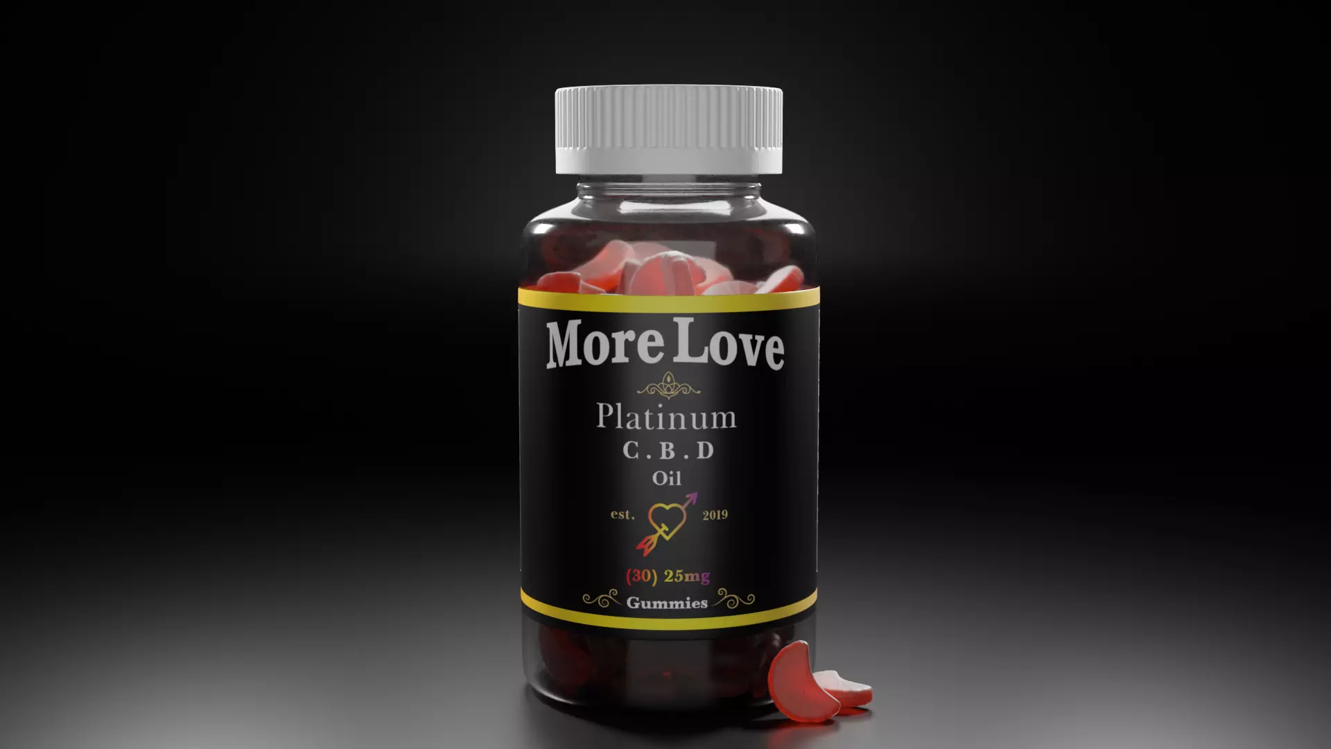 Orange gummies in safety cap bottle 3D model_0