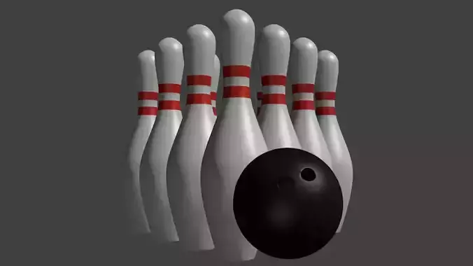 Bowling Ball and Pin 3D Model 3D model