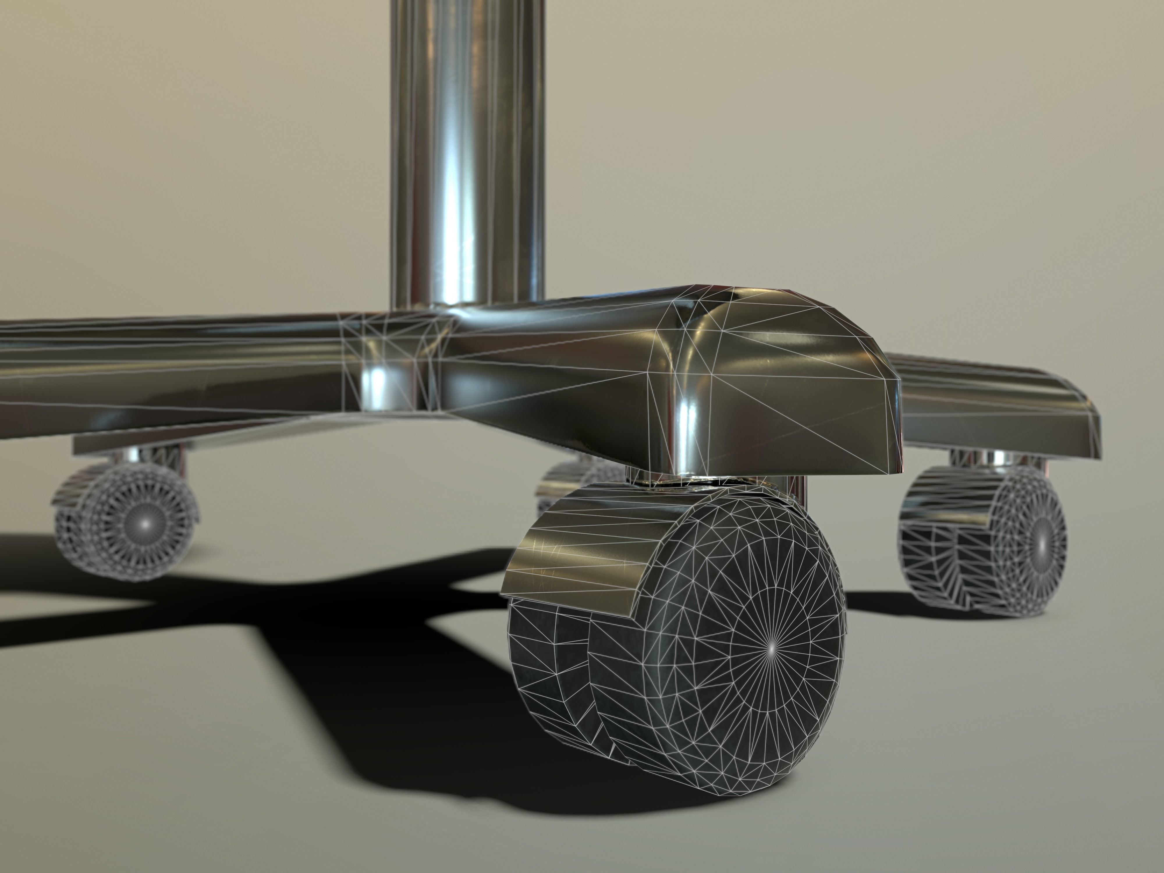 Stool with metal base Low-poly 3D model_10