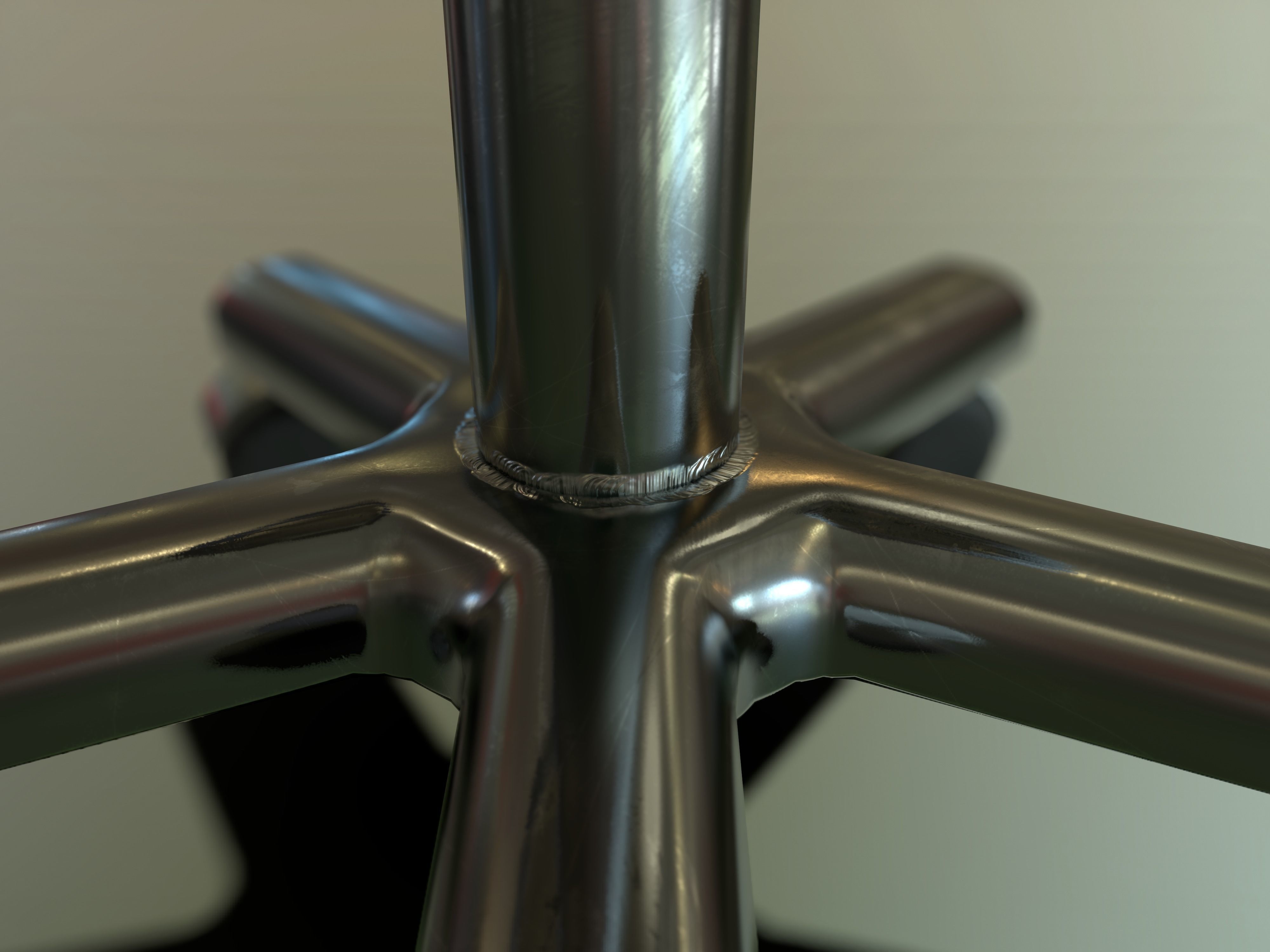 Stool with metal base Low-poly 3D model_7