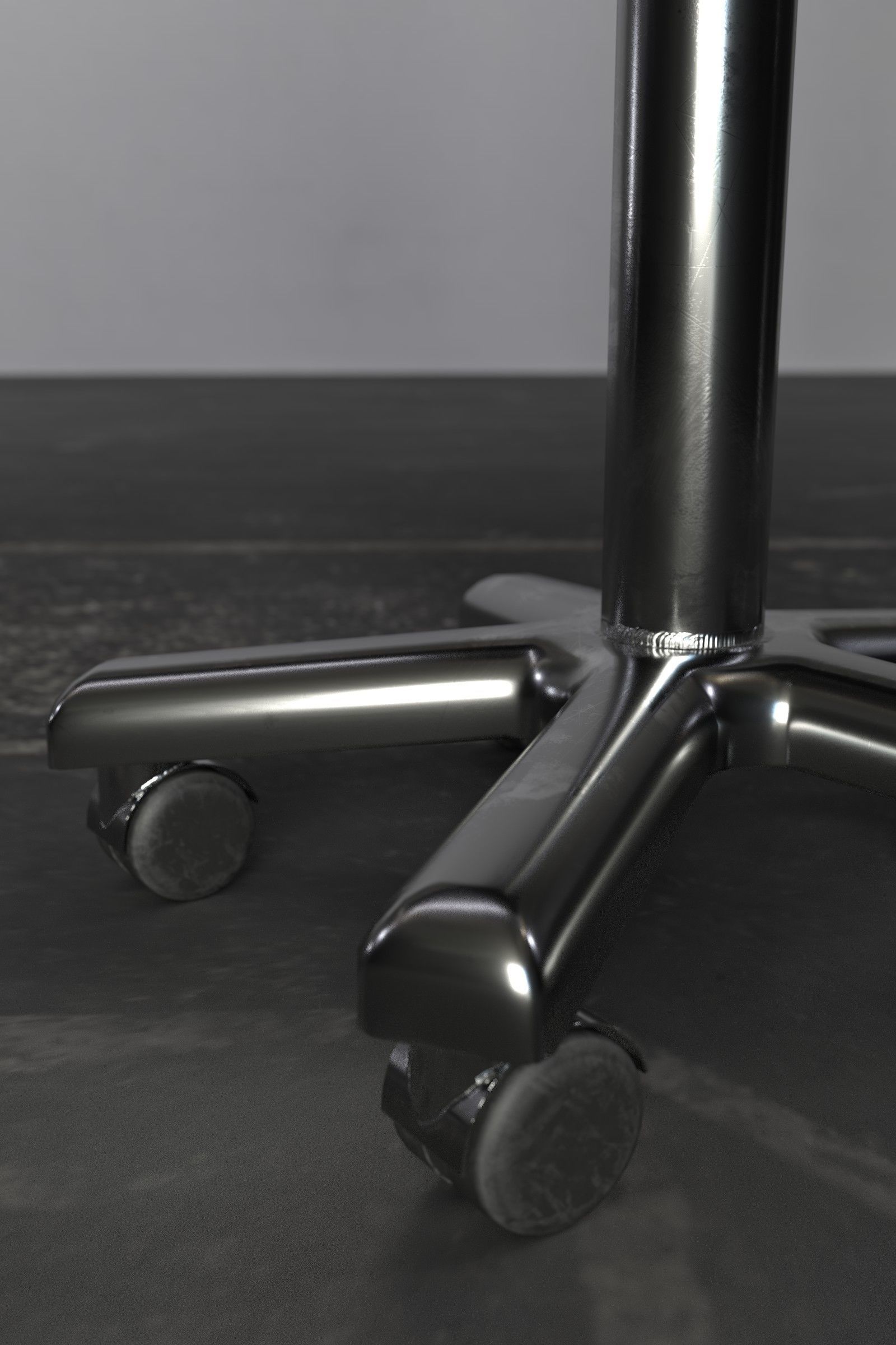 Stool with metal base Low-poly 3D model_3