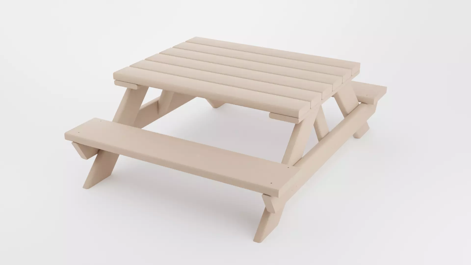 Outdoor Picnic Table Low-poly 3D model