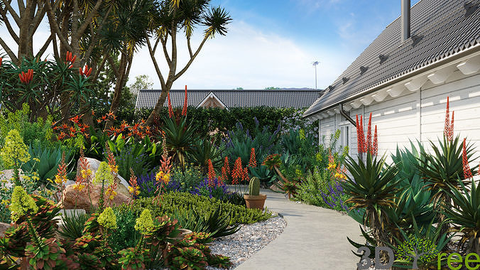 3DTree Bundle 02 - Mediterranean Garden  3D model