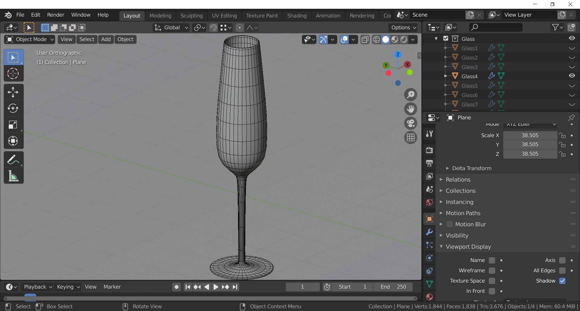 Glassware - Set of 11 different glasses - one with tea 3D model_7