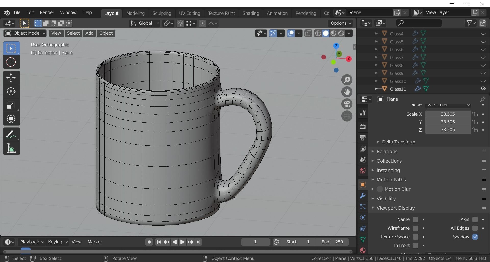 Glassware - Set of 11 different glasses - one with tea 3D model_14