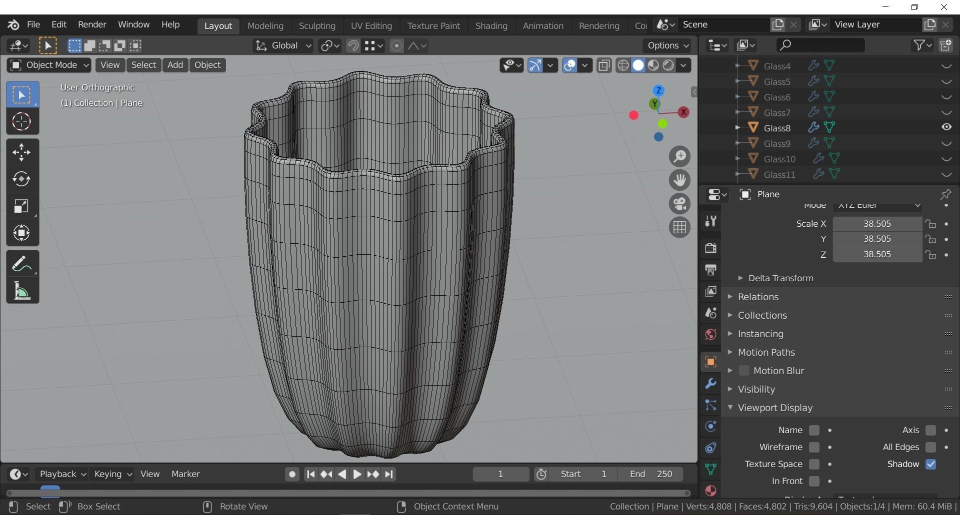 Glassware - Set of 11 different glasses - one with tea 3D model_11