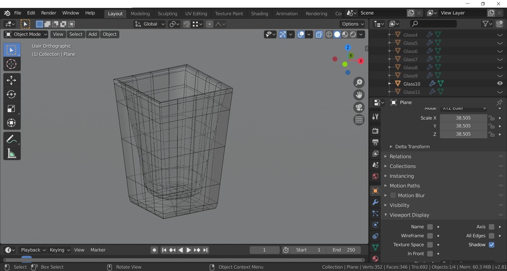 Glassware - Set of 11 different glasses - one with tea 3D model_13