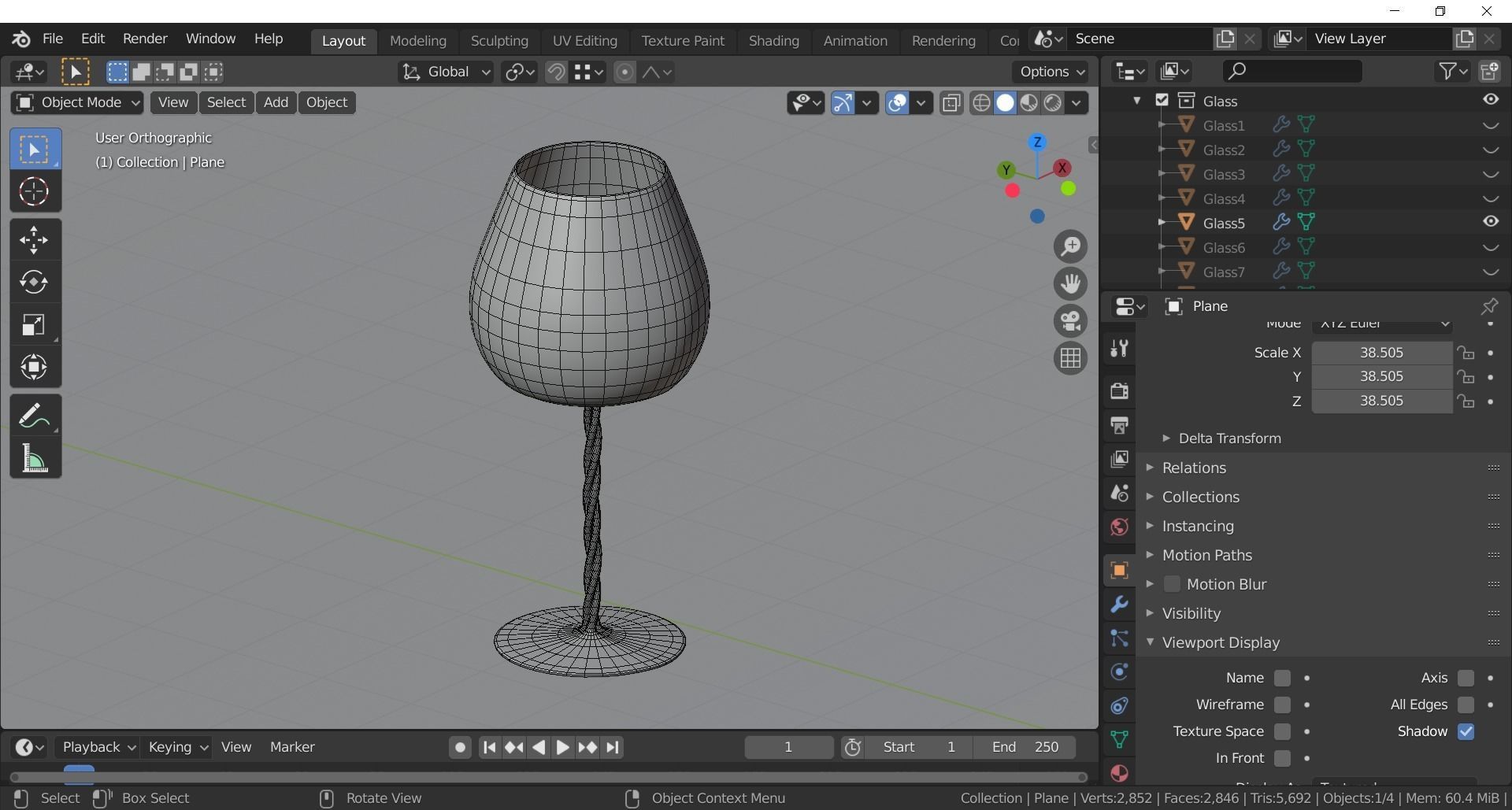 Glassware - Set of 11 different glasses - one with tea 3D model_8