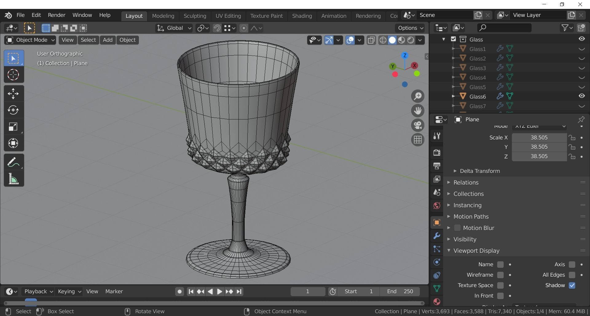 Glassware - Set of 11 different glasses - one with tea 3D model_9