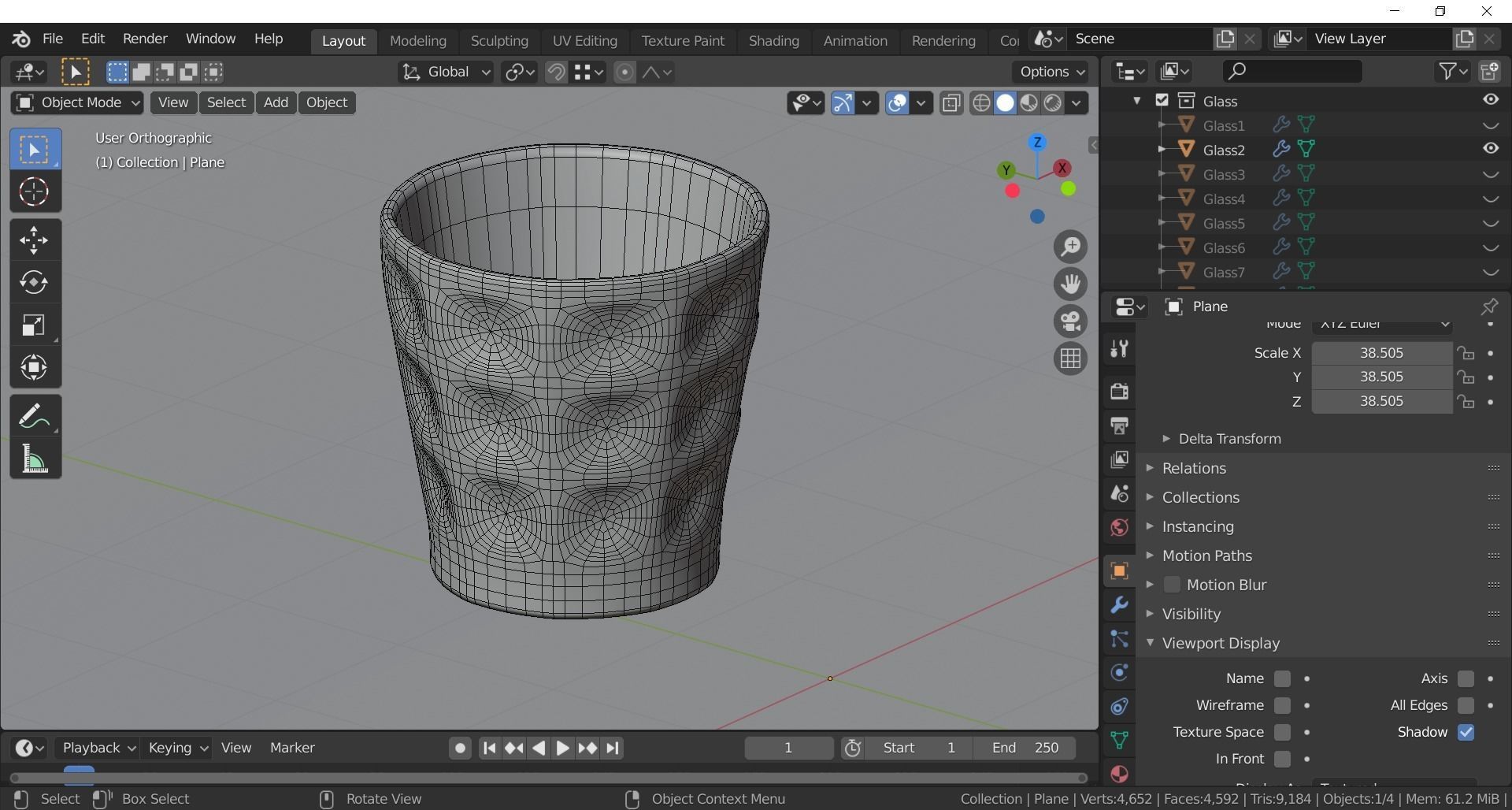 Glassware - Set of 11 different glasses - one with tea 3D model_5