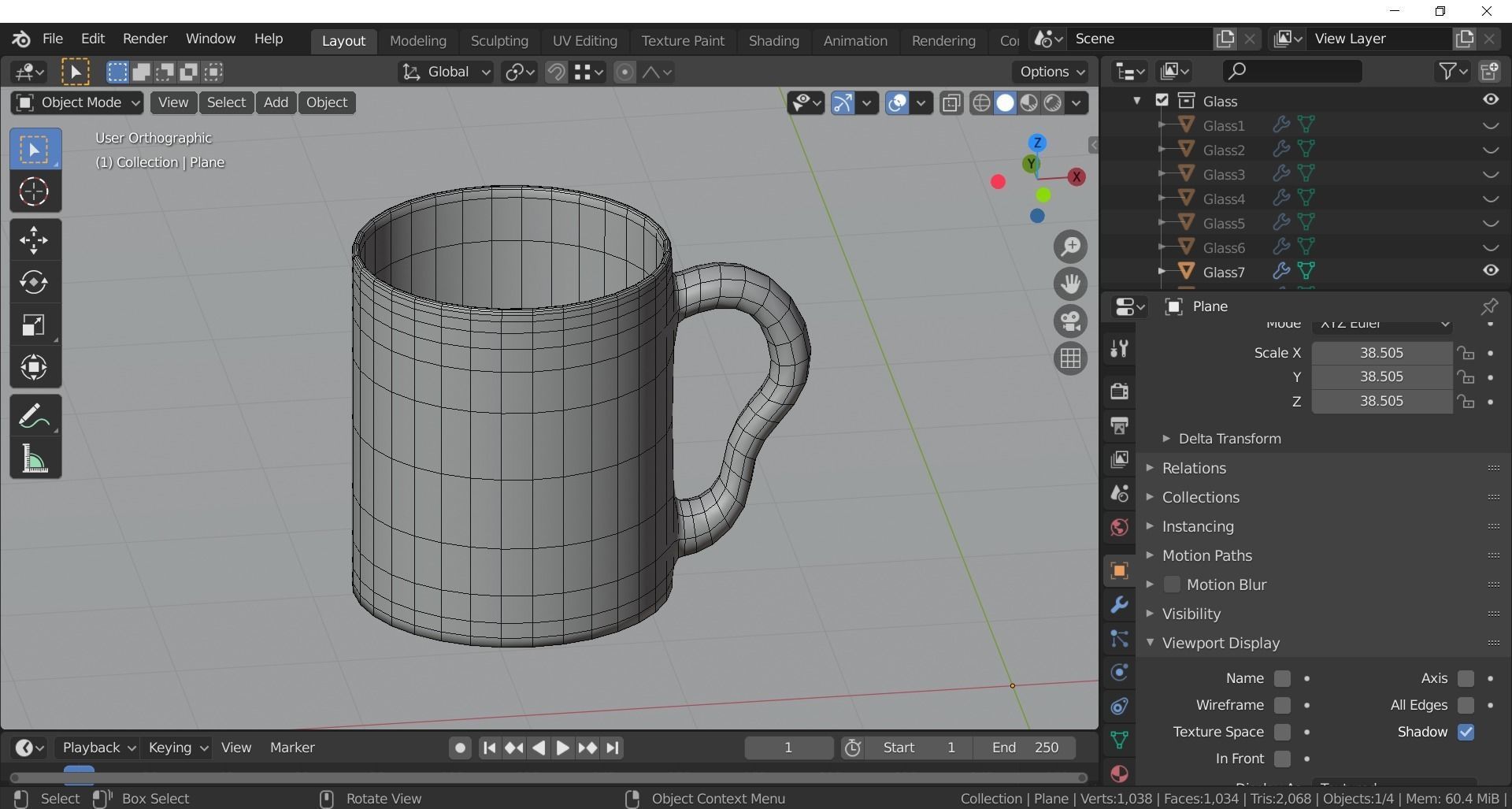 Glassware - Set of 11 different glasses - one with tea 3D model_10