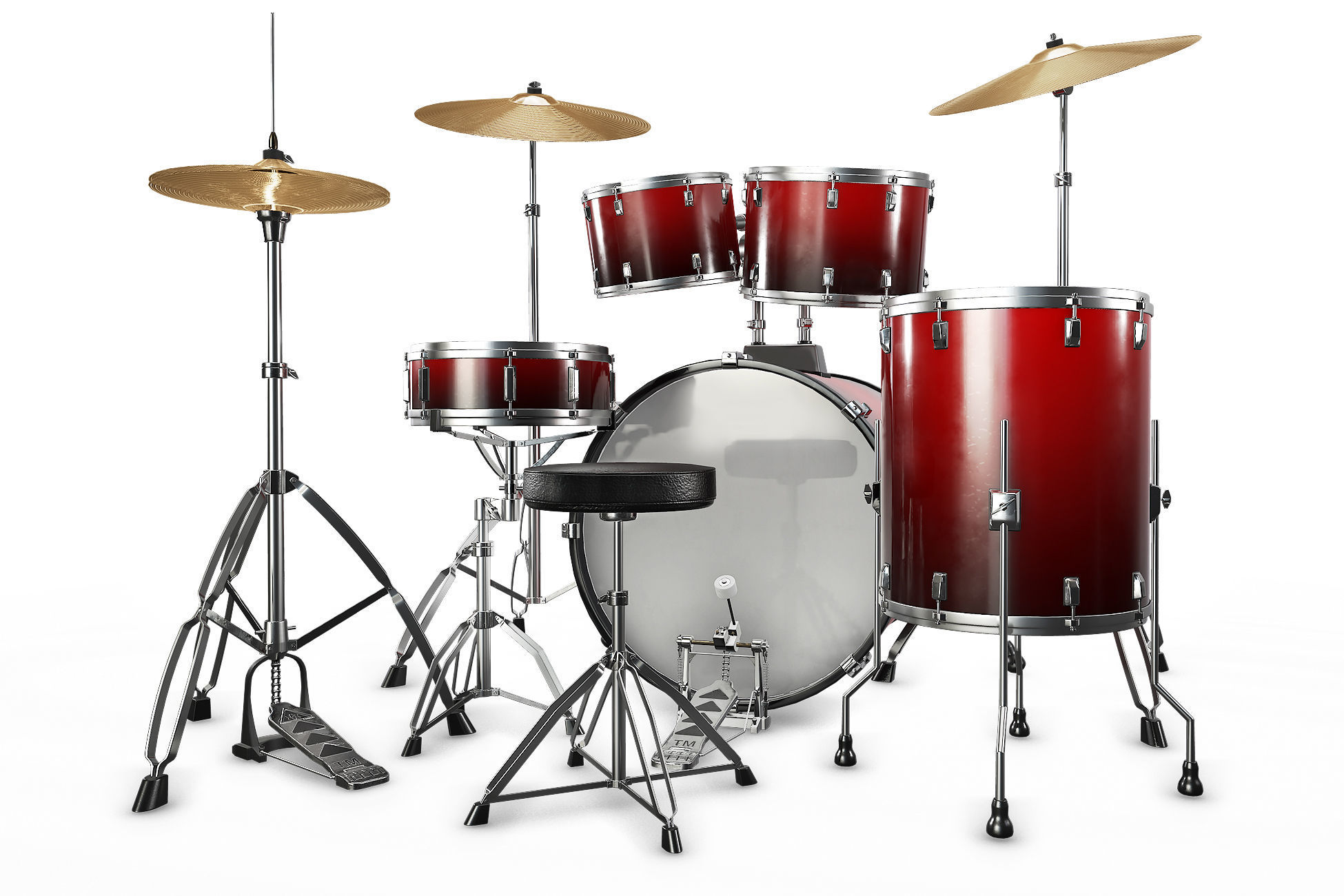 DRUM KIT Low-poly 3D model_13