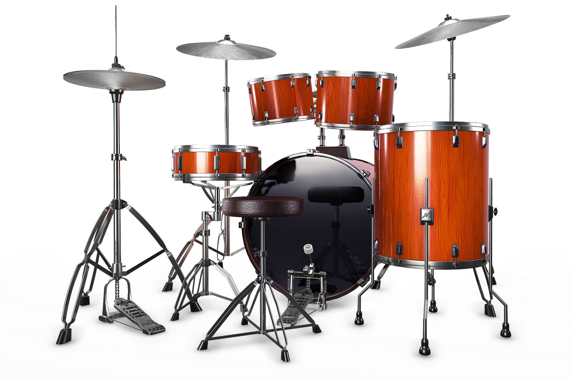 DRUM KIT Low-poly 3D model_9