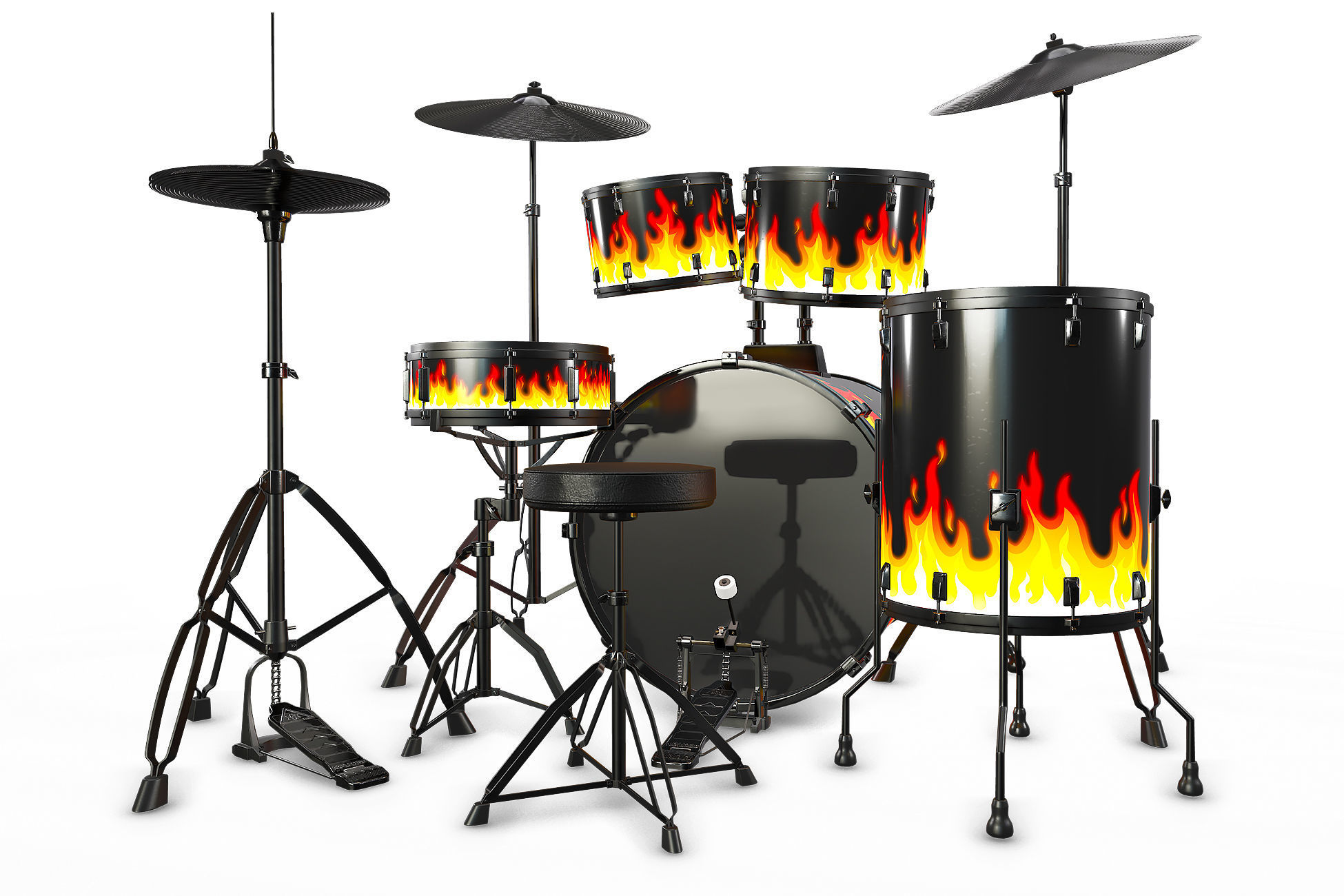 DRUM KIT Low-poly 3D model_11