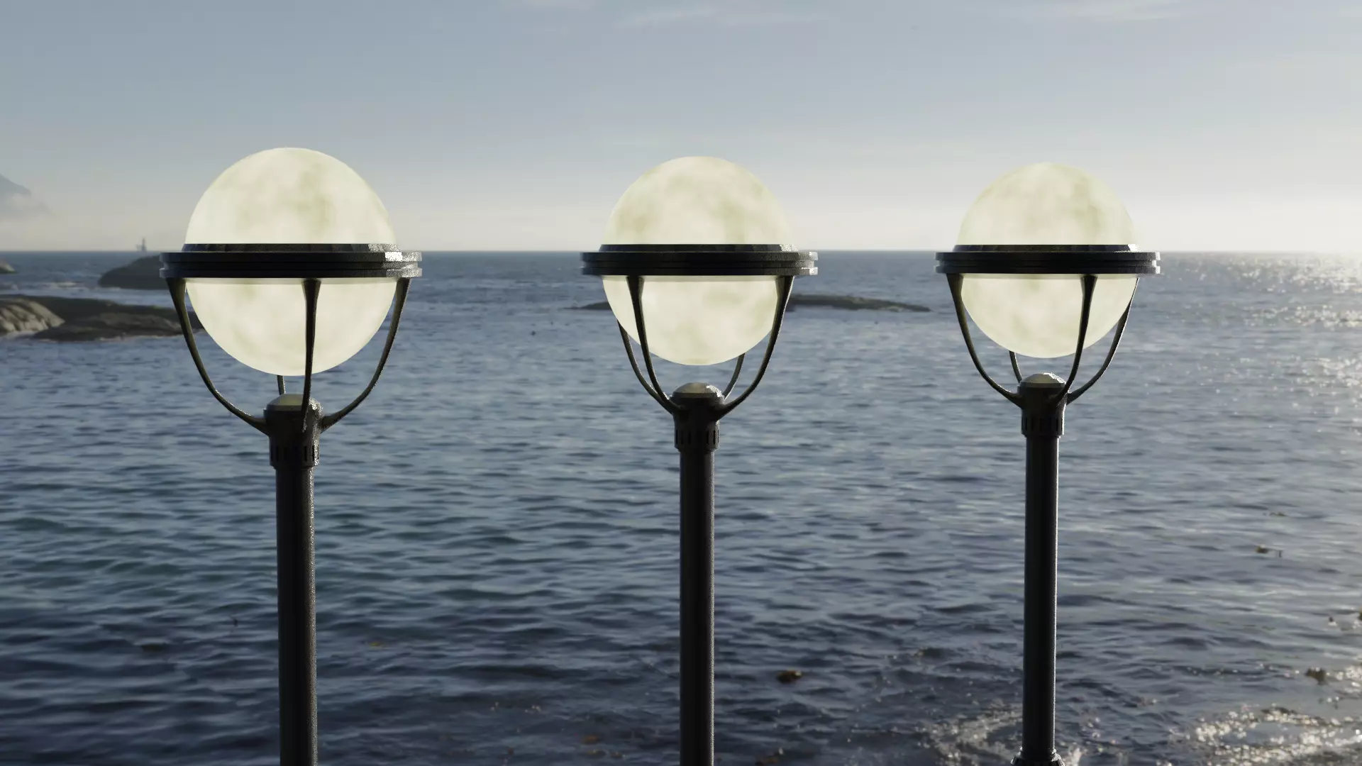 street light Low-poly 3D model_0