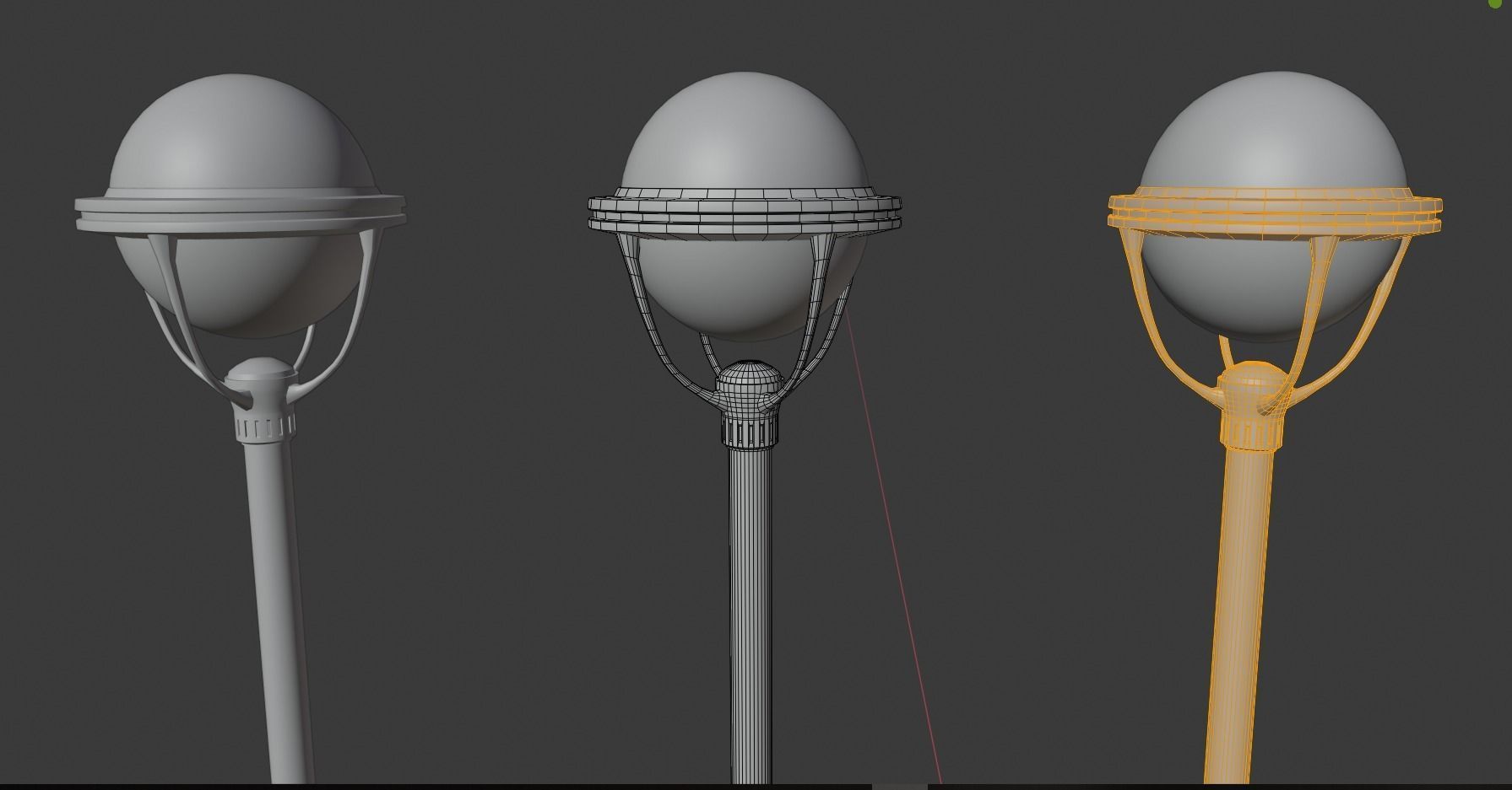 street light Low-poly 3D model_6