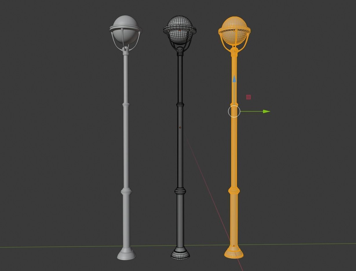street light Low-poly 3D model_5