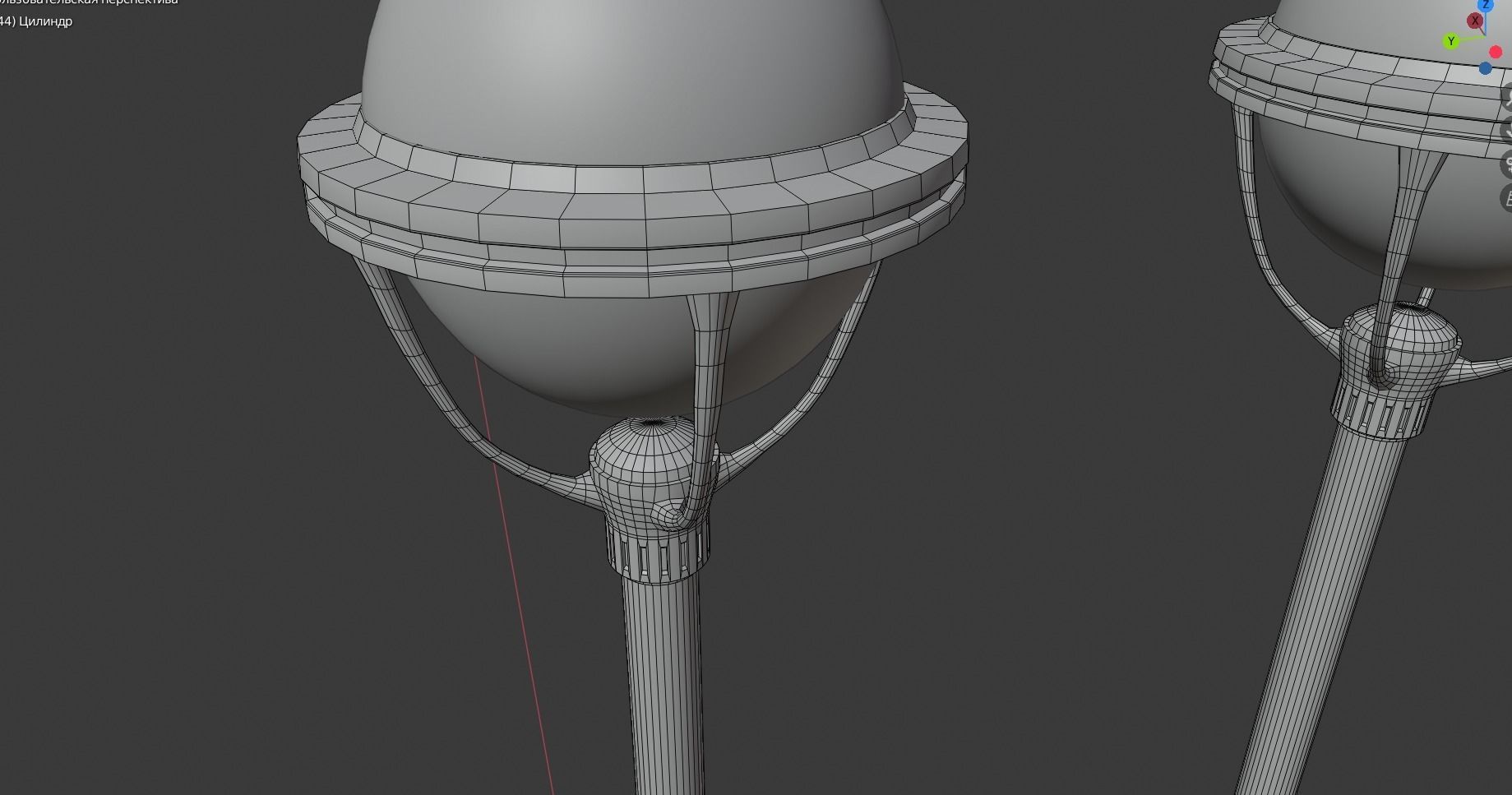street light Low-poly 3D model_8