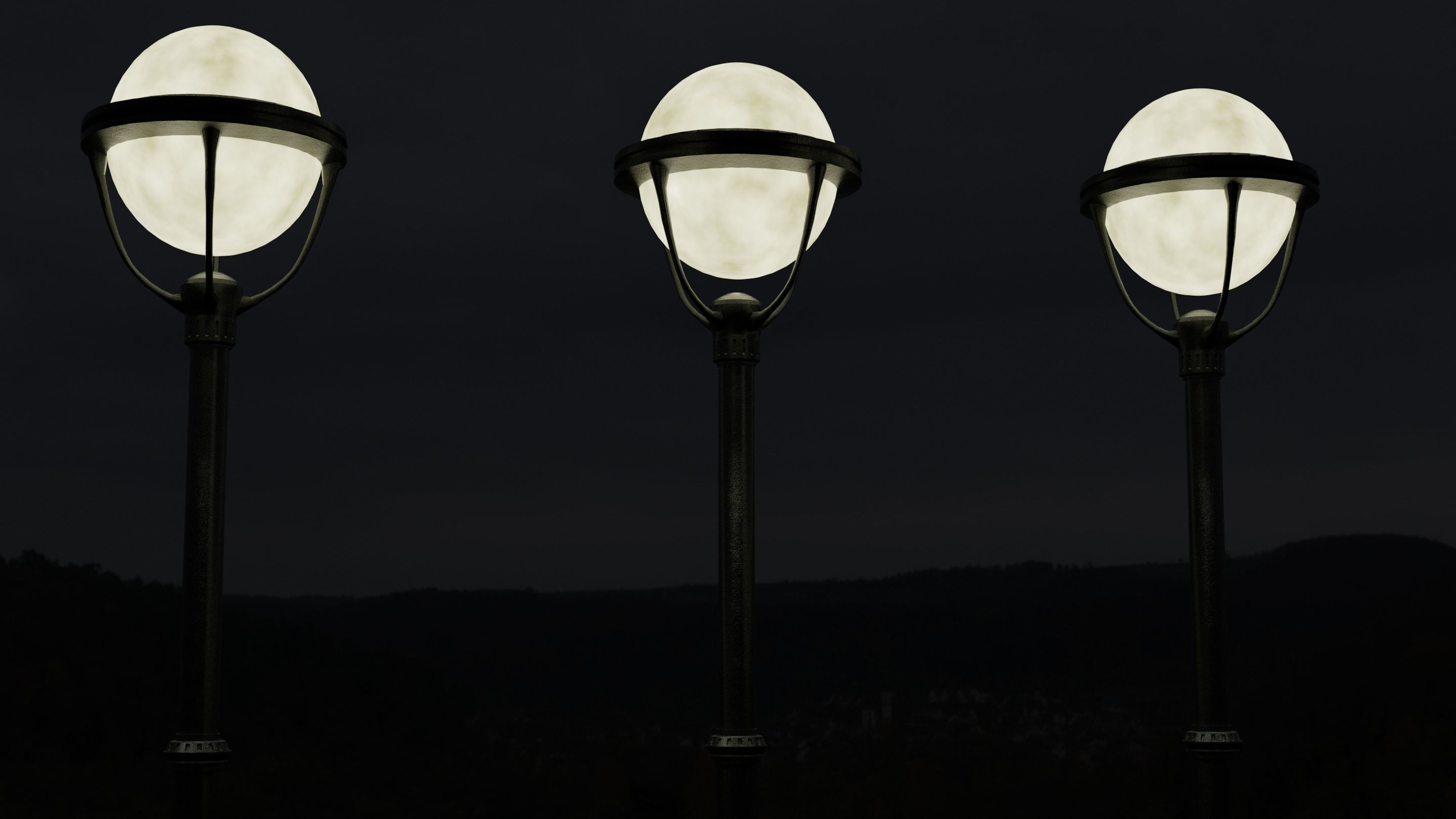 street light Low-poly 3D model_4
