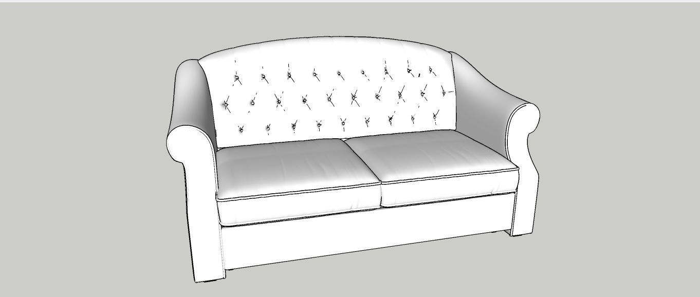 Boston style Tufted Sofa 3D model_5