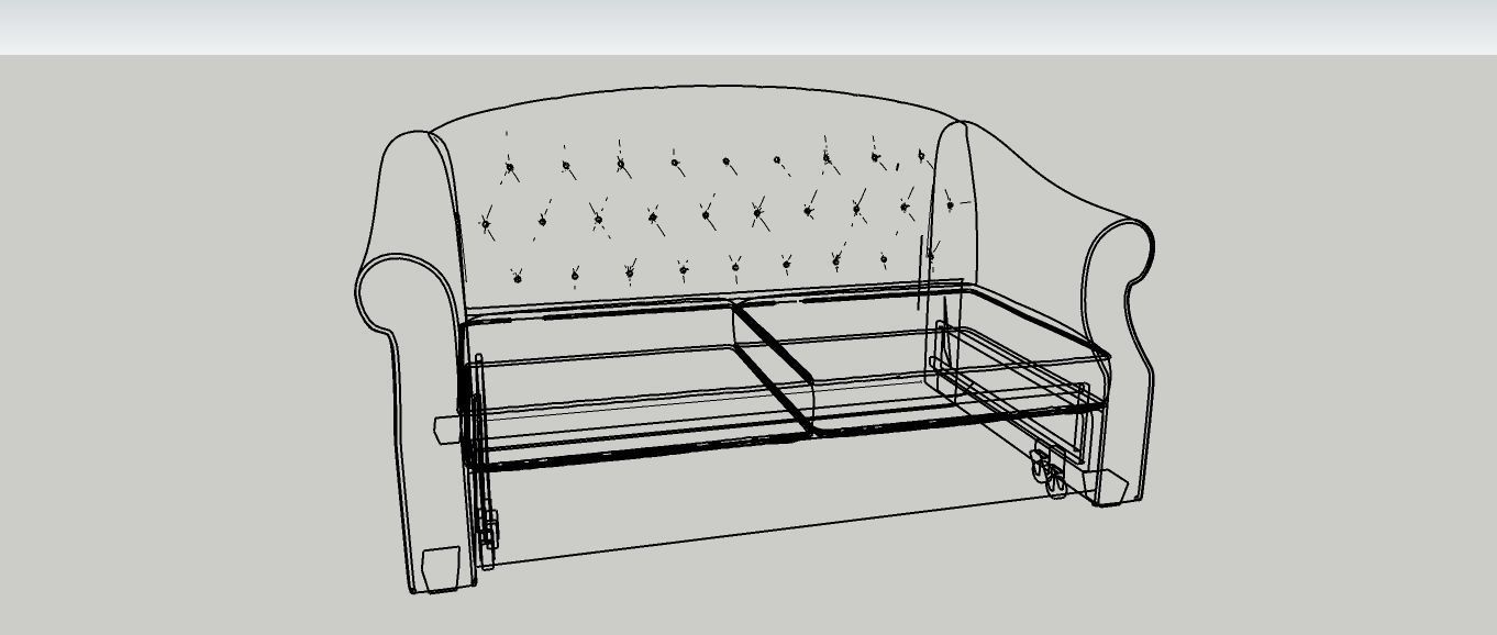 Boston style Tufted Sofa 3D model_6