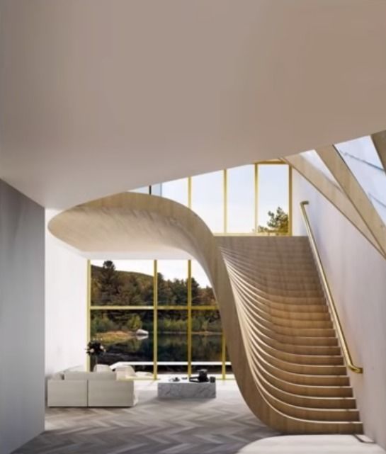 Staircase wooden 3D model_4