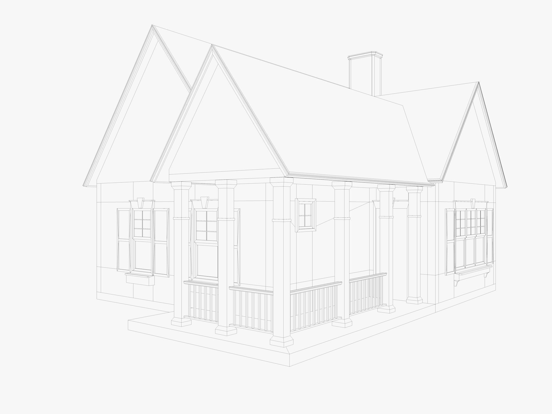 House Of  Set 16 Low Poly 3D Model Houses 3D model_50