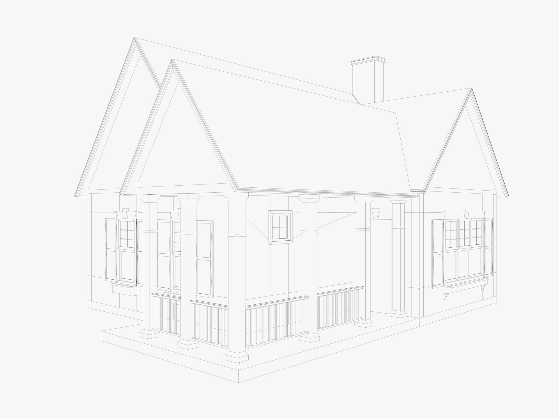 House Of  Set 16 Low Poly 3D Model Houses 3D model_62