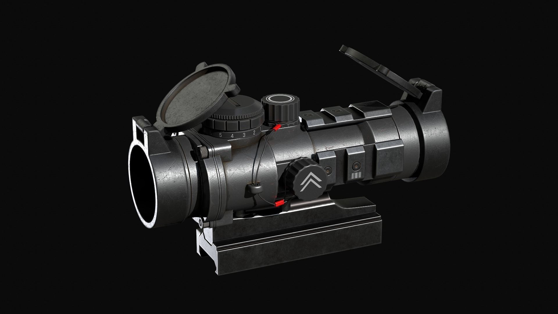 Barris AR Scope Low-poly 3D model_1