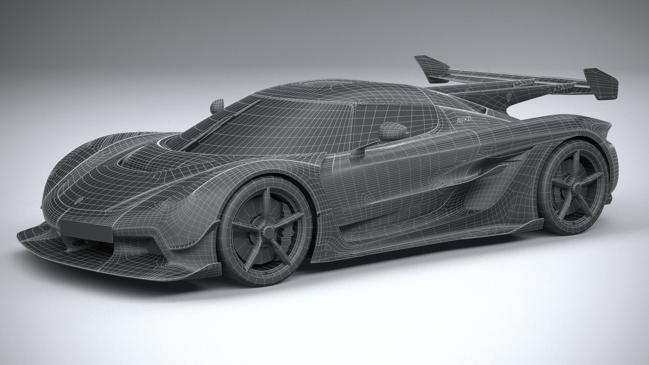 Koenigsegg Jesko 2020 LowPoly Low-poly 3D model_26