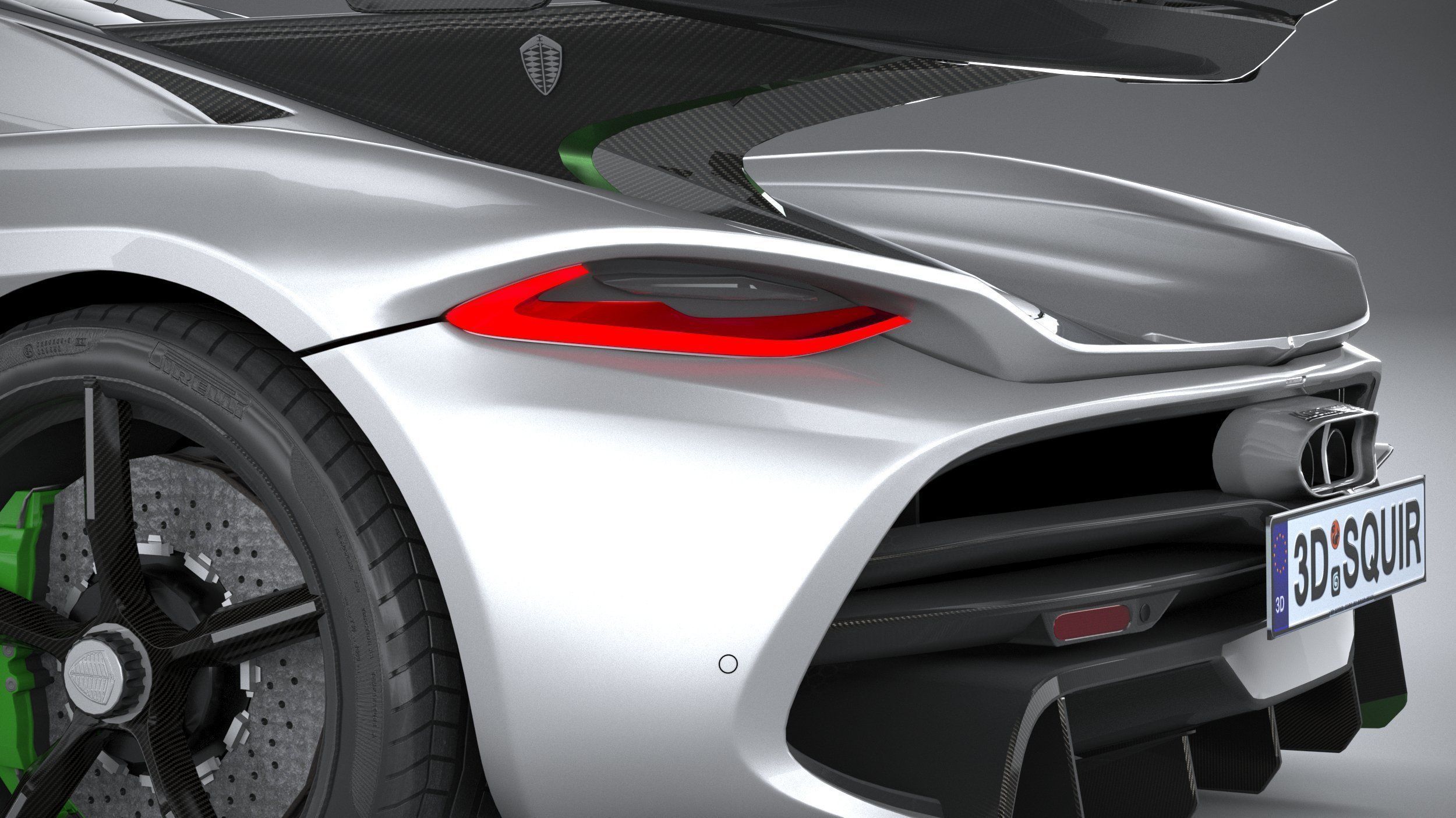 Koenigsegg Jesko 2020 LowPoly Low-poly 3D model_6