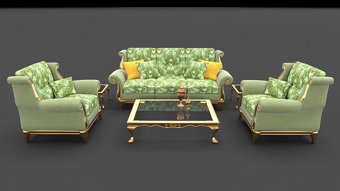 Traditional Sofa set 3D model