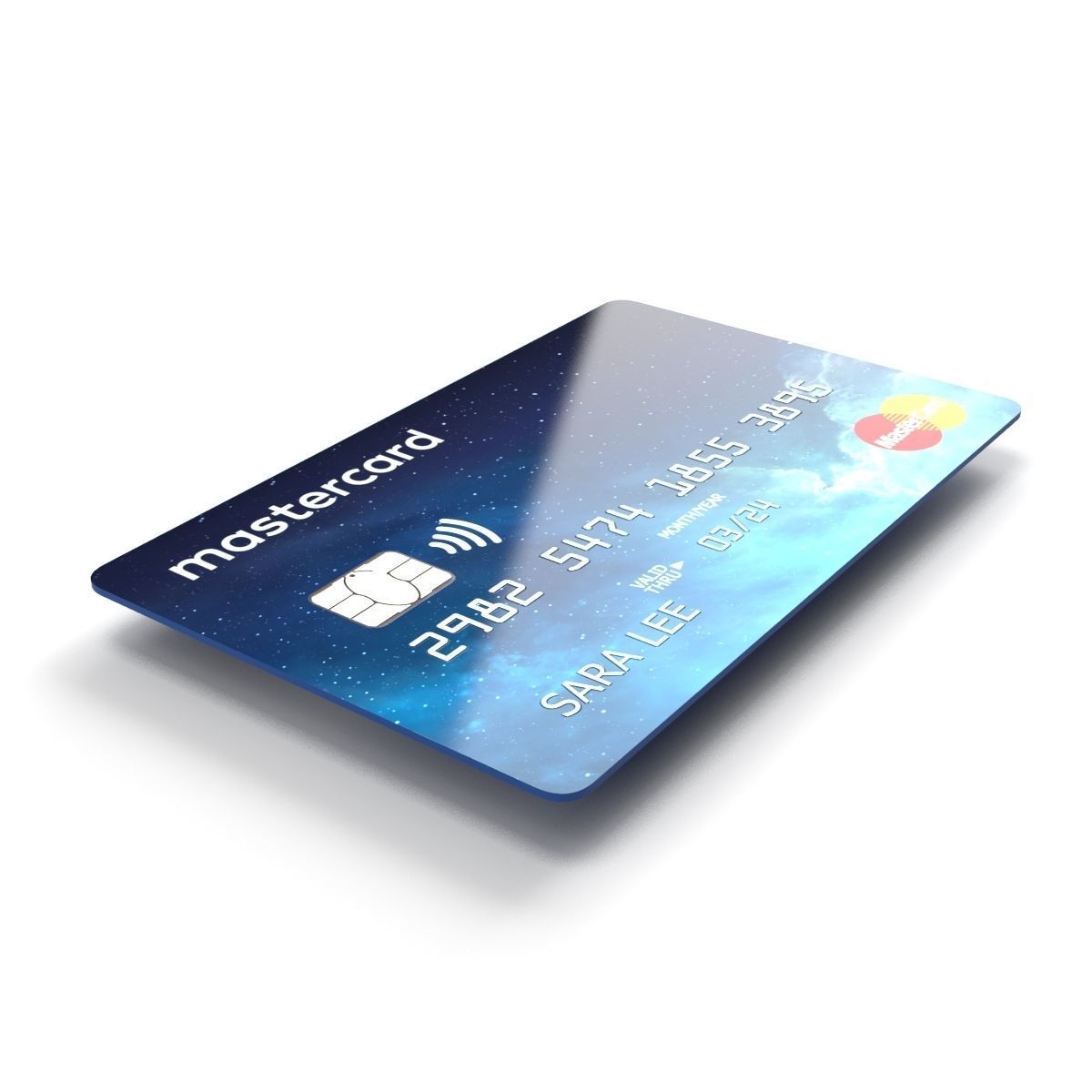 Credit cards 3d model Low-poly 3D model_3