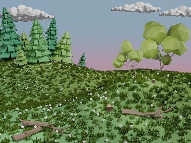low poly trees Free low-poly 3D model