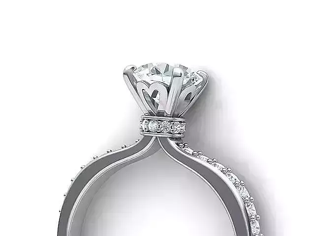 Classic 1CT Engagement ring  Solitaire ring 3dmodel