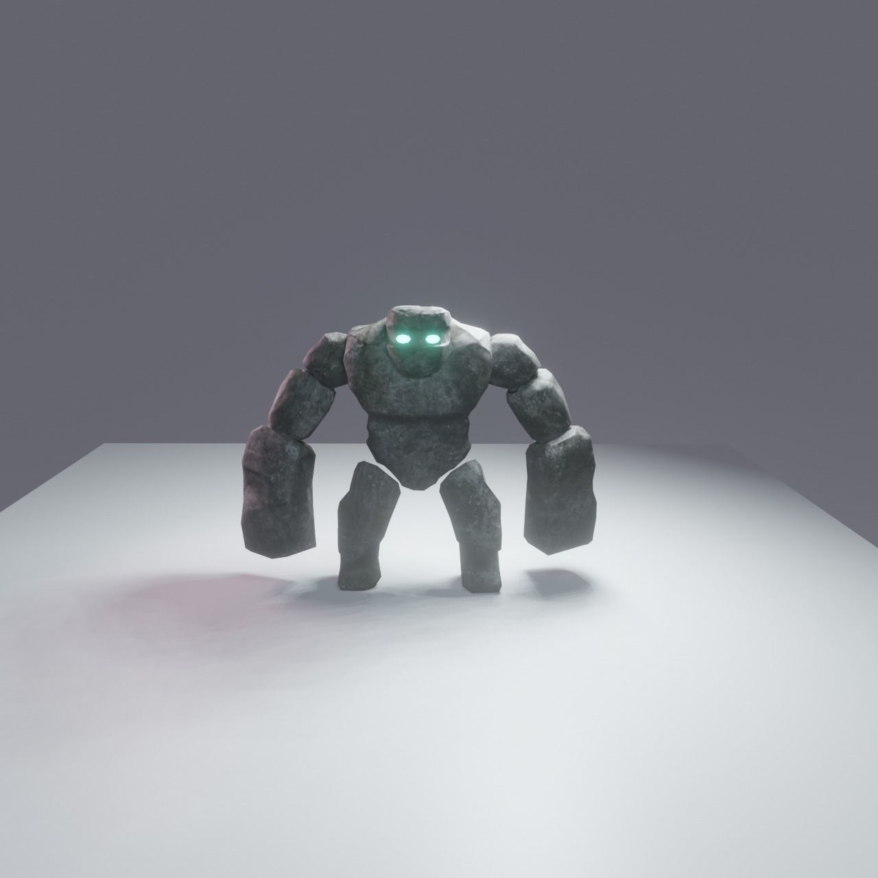 Stone Golem Low-poly 3D model_3