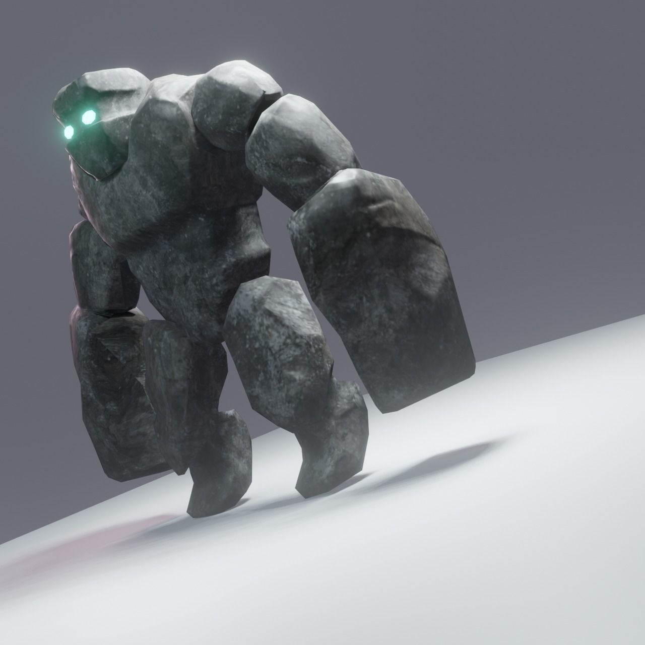 Stone Golem Low-poly 3D model_1
