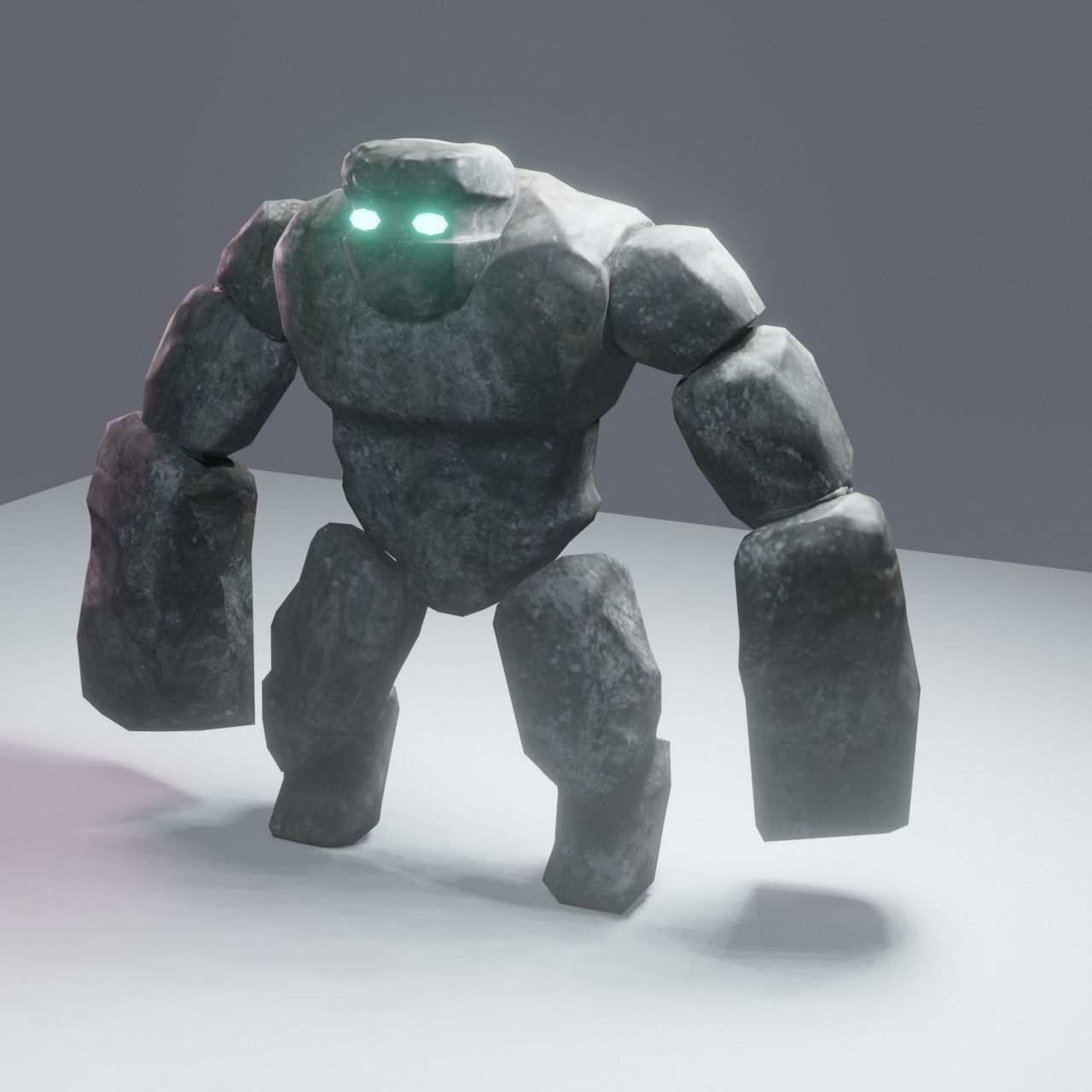 Stone Golem Low-poly 3D model_4