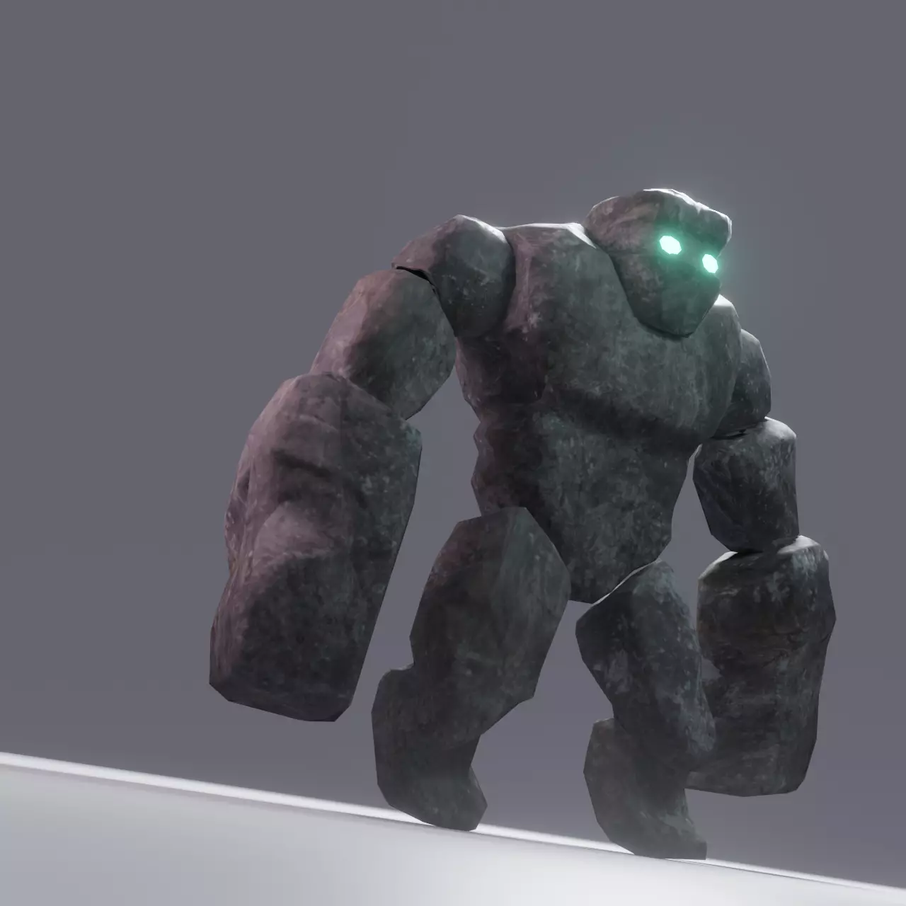 Stone Golem Low-poly 3D model_0