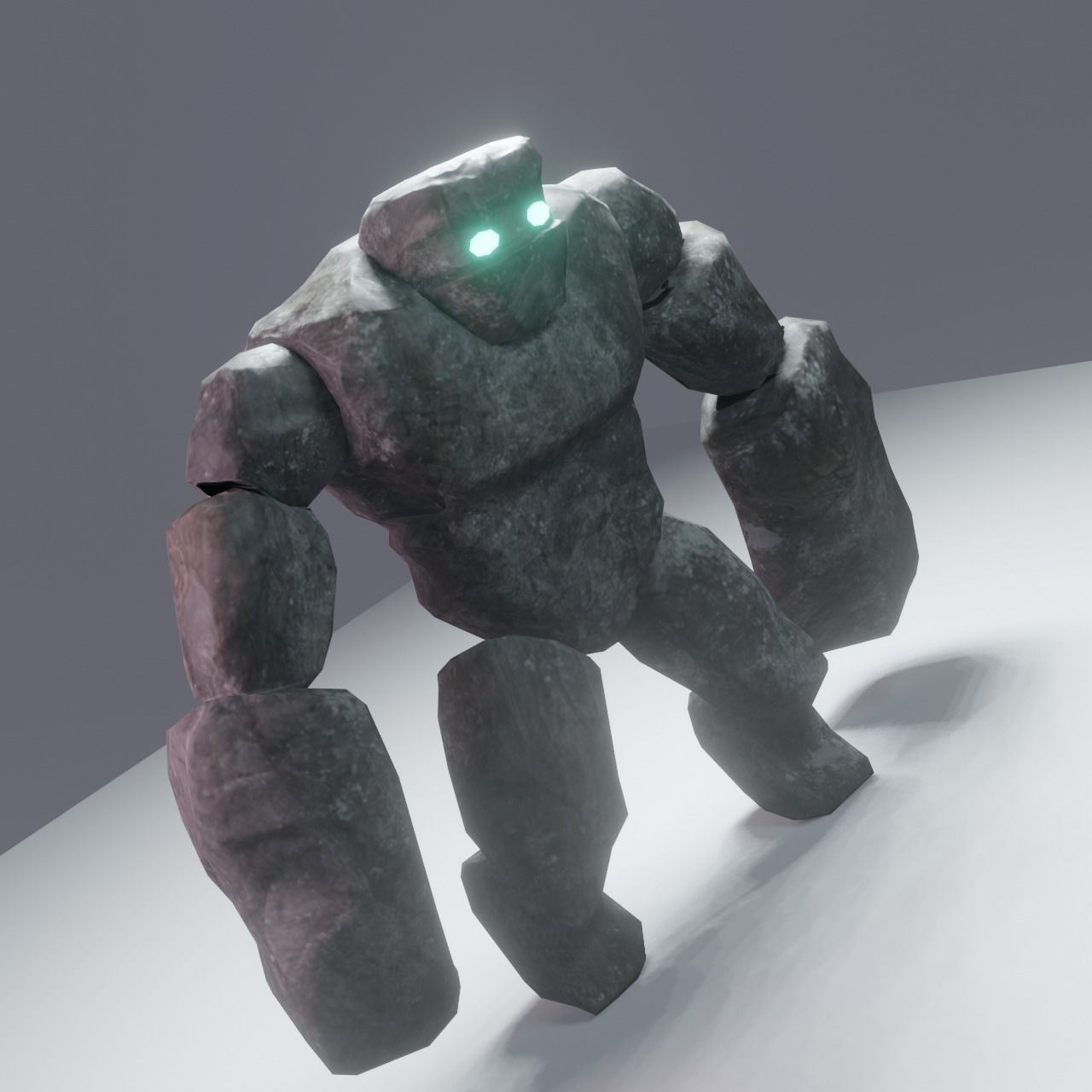 Stone Golem Low-poly 3D model_2